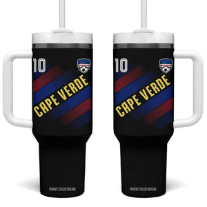 Cape Verde Soccer Jersey Style National Pride Tumbler With Handle Cabo Verde Football Fans Number 10 Athletic