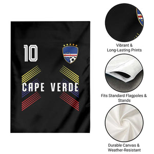 Cabo Verde Football Crest Pride Jersey Style Garden Flag Cape Verde Soccer Fan Number 10 Athletic