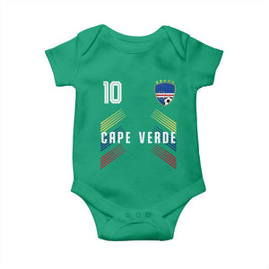 Cabo Verde Football Crest Pride Jersey Style Baby Onesie Cape Verde Soccer Fan Number 10 Athletic