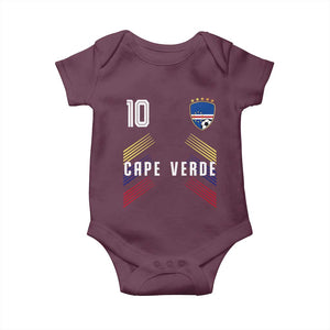Cabo Verde Football Crest Pride Jersey Style Baby Onesie Cape Verde Soccer Fan Number 10 Athletic