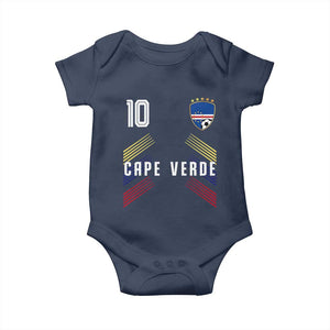 Cabo Verde Football Crest Pride Jersey Style Baby Onesie Cape Verde Soccer Fan Number 10 Athletic