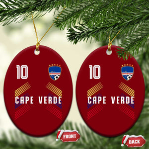 Cabo Verde Football Crest Pride Jersey Style Ceramic Ornament Cape Verde Soccer Fan Number 10 Athletic