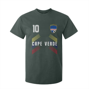 Cabo Verde Football Crest Pride Jersey Style T Shirt For Kid Cape Verde Soccer Fan Number 10 Athletic