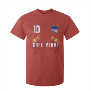 Cabo Verde Football Crest Pride Jersey Style T Shirt For Kid Cape Verde Soccer Fan Number 10 Athletic
