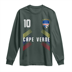 Cabo Verde Football Crest Pride Jersey Style Long Sleeve Shirt Cape Verde Soccer Fan Number 10 Athletic