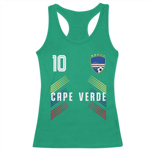 Cabo Verde Football Crest Pride Jersey Style Racerback Tank Top Cape Verde Soccer Fan Number 10 Athletic