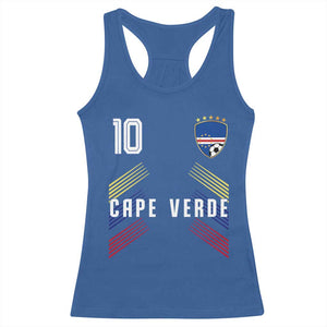 Cabo Verde Football Crest Pride Jersey Style Racerback Tank Top Cape Verde Soccer Fan Number 10 Athletic