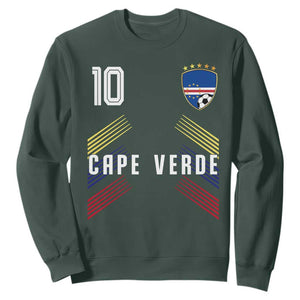 Cabo Verde Football Crest Pride Jersey Style Sweatshirt Cape Verde Soccer Fan Number 10 Athletic