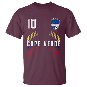 Cabo Verde Football Crest Pride Jersey Style T Shirt Cape Verde Soccer Fan Number 10 Athletic