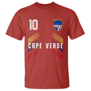 Cabo Verde Football Crest Pride Jersey Style T Shirt Cape Verde Soccer Fan Number 10 Athletic