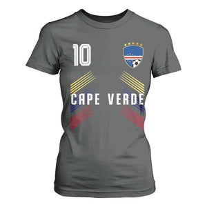 Cabo Verde Football Crest Pride Jersey Style T Shirt For Women Cape Verde Soccer Fan Number 10 Athletic
