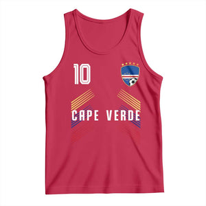 Cabo Verde Football Crest Pride Jersey Style Tank Top Cape Verde Soccer Fan Number 10 Athletic