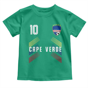 Cabo Verde Football Crest Pride Jersey Style Toddler T Shirt Cape Verde Soccer Fan Number 10 Athletic