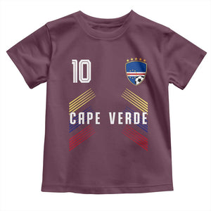 Cabo Verde Football Crest Pride Jersey Style Toddler T Shirt Cape Verde Soccer Fan Number 10 Athletic