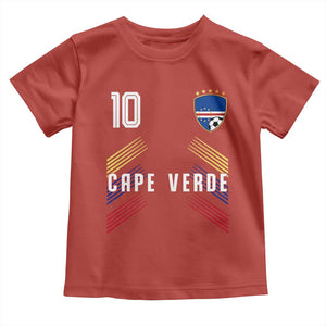 Cabo Verde Football Crest Pride Jersey Style Toddler T Shirt Cape Verde Soccer Fan Number 10 Athletic