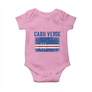 Cabo Verde Distressed Flag National Pride Baby Onesie Cape Verde Heritage Pride Retro Grunge Graphic