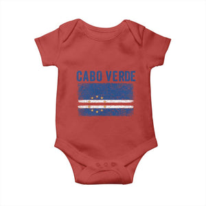 Cabo Verde Distressed Flag National Pride Baby Onesie Cape Verde Heritage Pride Retro Grunge Graphic