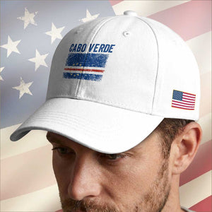 Cabo Verde Distressed Flag National Pride Baseball Cap Cape Verde Heritage Pride Retro Grunge Graphic