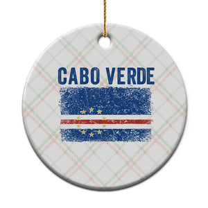 Cabo Verde Distressed Flag National Pride Ceramic Ornament Cape Verde Heritage Pride Retro Grunge Graphic