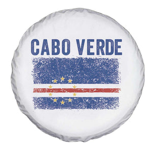 Cabo Verde Distressed Flag National Pride Spare Tire Cover Cape Verde Heritage Pride Retro Grunge Graphic TS02 Print Your Wear