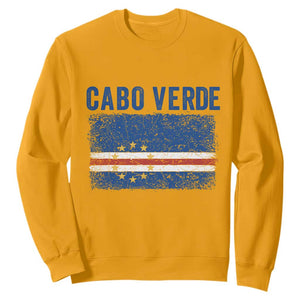 Cabo Verde Distressed Flag National Pride Sweatshirt Cape Verde Heritage Pride Retro Grunge Graphic