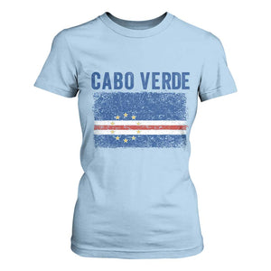 Cabo Verde Distressed Flag National Pride T Shirt For Women Cape Verde Heritage Pride Retro Grunge Graphic