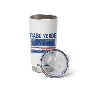 Cabo Verde Distressed Flag National Pride Tumbler Cup Cape Verde Heritage Pride Retro Grunge Graphic TS02 Print Your Wear