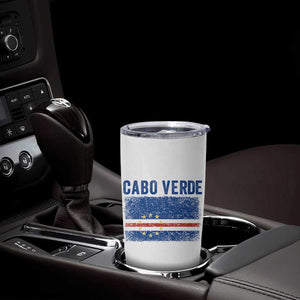 Cabo Verde Distressed Flag National Pride Tumbler Cup Cape Verde Heritage Pride Retro Grunge Graphic TS02 Print Your Wear