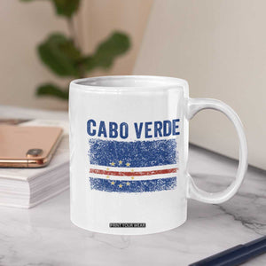 Cabo Verde Distressed Flag National Pride Coffee Mug Cape Verde Heritage Pride Retro Grunge Graphic TS02 Print Your Wear