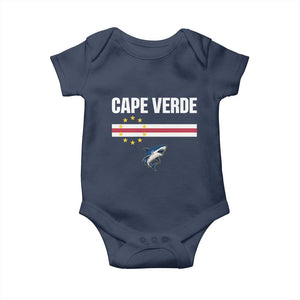 Cape Verde Flag Blue Shark Heritage Baby Onesie Cabo Verde Verdean Pride Soccer Football Fans