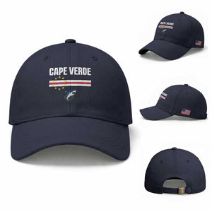 Cape Verde Flag Blue Shark Heritage Baseball Cap Cabo Verde Verdean Pride Soccer Football Fans