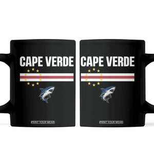 Cape Verde Flag Blue Shark Heritage Coffee Mug Cabo Verde Verdean Pride Soccer Football Fans TS02 Black Print Your Wear