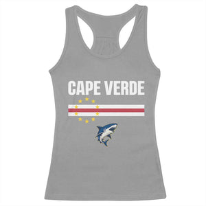 Cape Verde Flag Blue Shark Heritage Racerback Tank Top Cabo Verde Verdean Pride Soccer Football Fans