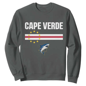 Cape Verde Flag Blue Shark Heritage Sweatshirt Cabo Verde Verdean Pride Soccer Football Fans