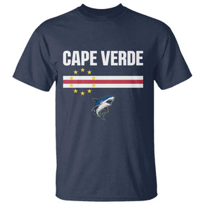 Cape Verde Flag Blue Shark Heritage T Shirt Cabo Verde Verdean Pride Soccer Football Fans