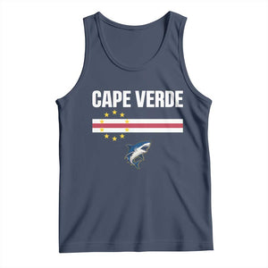 Cape Verde Flag Blue Shark Heritage Tank Top Cabo Verde Verdean Pride Soccer Football Fans