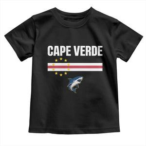 Cape Verde Flag Blue Shark Heritage Toddler T Shirt Cabo Verde Verdean Pride Soccer Football Fans