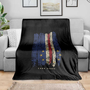 Cape Verde Vertical Brush Stroke Flag Graphic Throw Blanket Cabo Verde National Pride Artistic Gift TS02 Print Your Wear