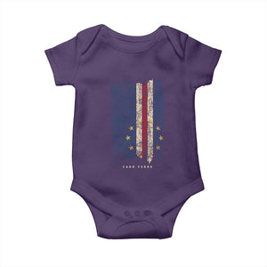 Cape Verde Vertical Brush Stroke Flag Graphic Baby Onesie Cabo Verde National Pride Artistic Gift