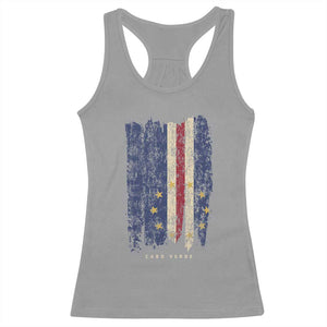Cape Verde Vertical Brush Stroke Flag Graphic Racerback Tank Top Cabo Verde National Pride Artistic Gift