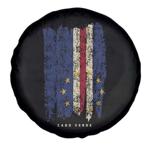 Cape Verde Vertical Brush Stroke Flag Graphic Spare Tire Cover Cabo Verde National Pride Artistic Gift TS02 Print Your Wear