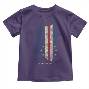 Cape Verde Vertical Brush Stroke Flag Graphic Toddler T Shirt Cabo Verde National Pride Artistic Gift