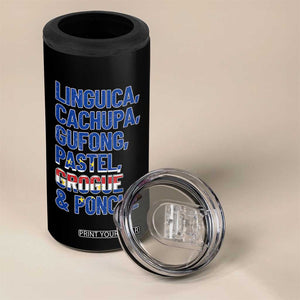 Cape Verde Traditional Food & Drinks List 4 in 1 Can Cooler Tumbler Cabo Verdean Cachupa Grogue Heritage Gift TS02 Print Your Wear