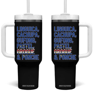 Cape Verde Traditional Food & Drinks List Tumbler With Handle Cabo Verdean Cachupa Grogue Heritage Gift TS02 One Size: 40 oz Black Print Your Wear