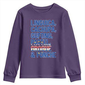 Cape Verde Traditional Food & Drinks List Youth Sweatshirt Cabo Verdean Cachupa Grogue Heritage Gift