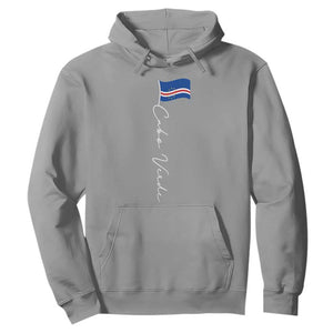 Cabo Verde Elegant Script Flag Graphic Hoodie Cape Verde Minimalist Cursive National Pride Gift