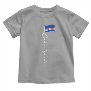 Cabo Verde Elegant Script Flag Graphic Toddler T Shirt Cape Verde Minimalist Cursive National Pride Gift