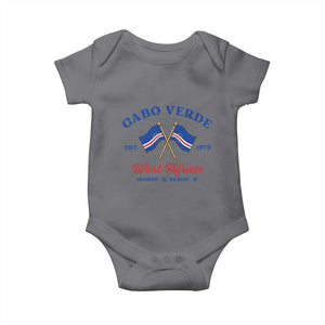 Cabo Verde West Africa Crossed Flags Baby Onesie Cape Verde Est 1975 Retro National Pride