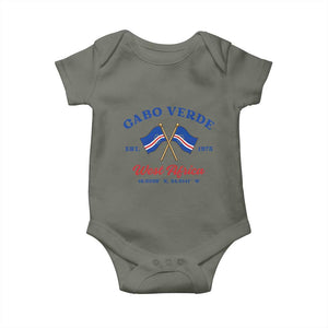 Cabo Verde West Africa Crossed Flags Baby Onesie Cape Verde Est 1975 Retro National Pride