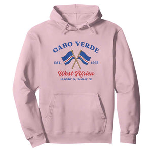 Cabo Verde West Africa Crossed Flags Hoodie Cape Verde Est 1975 Retro National Pride